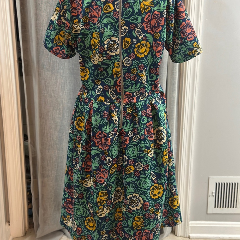LuLaRoe Green Floral Midi Dress